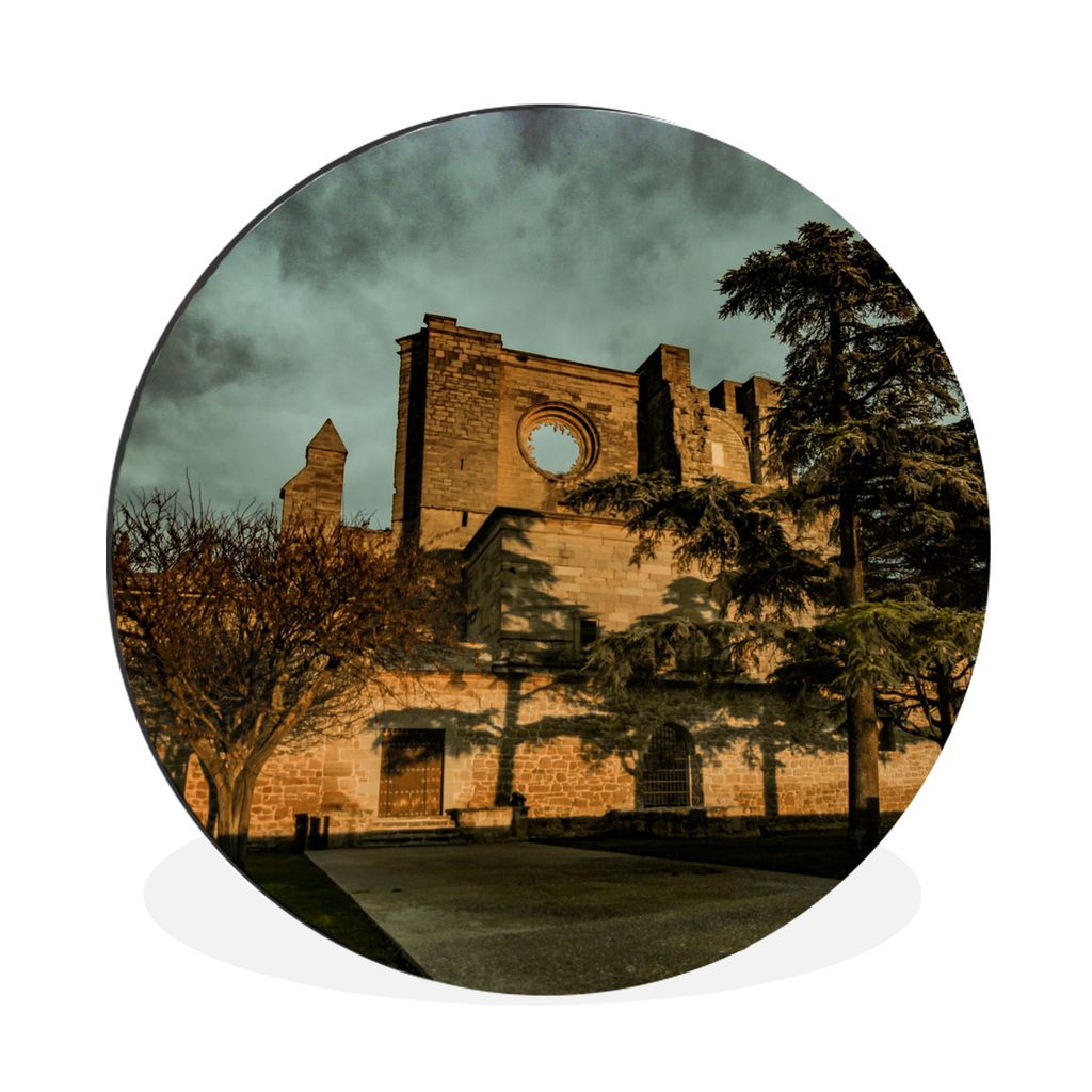 MuchoWow Aluminium Wandkreis Schönes Licht in Tintern Abbey Ø 90 cm Wanddeko Modern Wohnzimmer - Mauerkreis - Wandbilder - Runde Bild - Bild au...