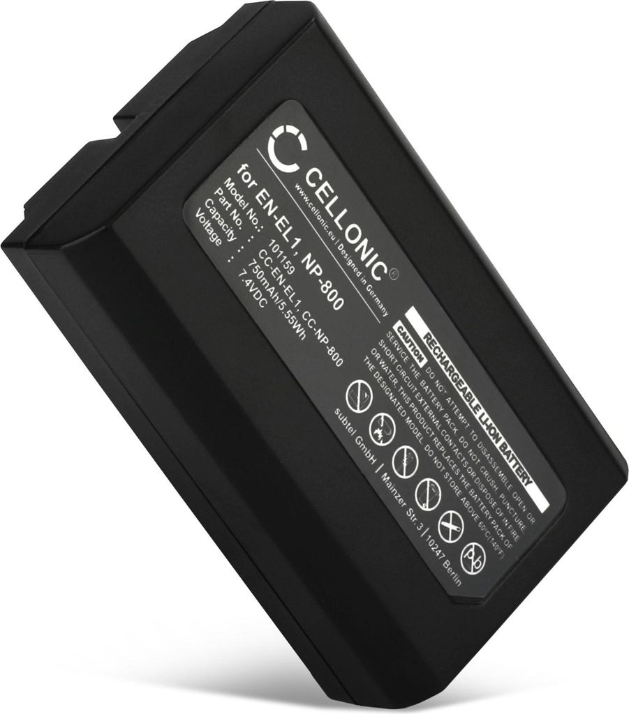 CELLONIC 1x Akku für Kamera Kompatibel mit Nikon Coolpix 5000, Coolpix 5700, Coolpix 4500, EN-EL1 - (750mAh, 7.4V)