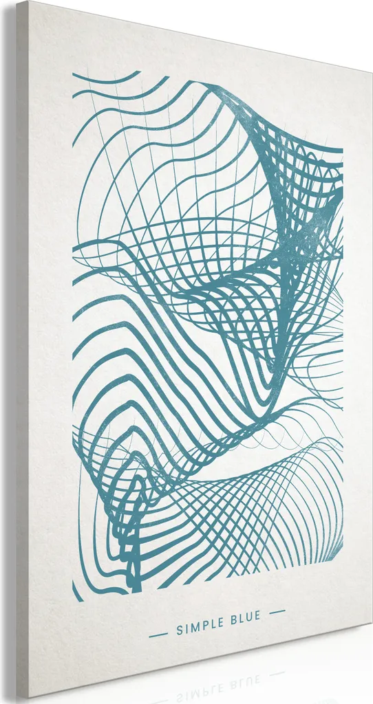Quadro Zen Astratto Blu 60x90 - Arte Murale Minimalista su Tela