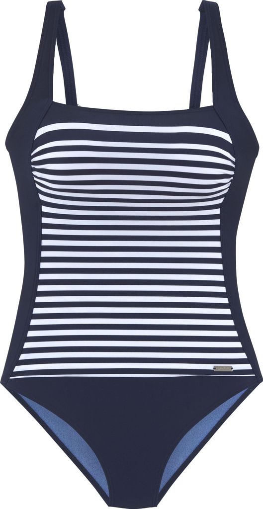 LASCANA Badeanzug Myst marine-weiß Größe 38 Cup F