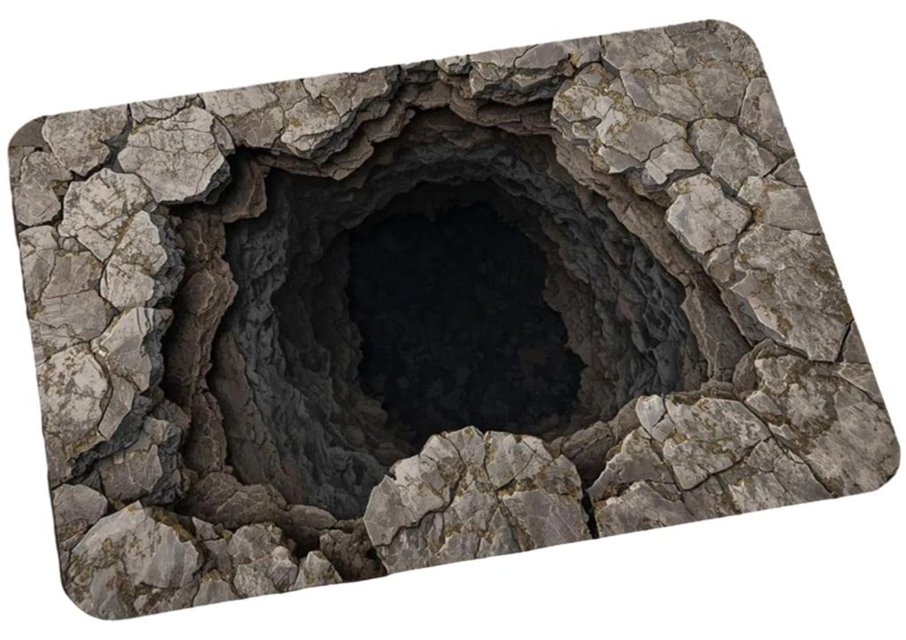 3D-Fußmatte mit optischer Täuschung, realistische Lochmatte für Wohnzimmer und Eingangsbereich, rutschfest, weich, haustierfreundlich, interakti...