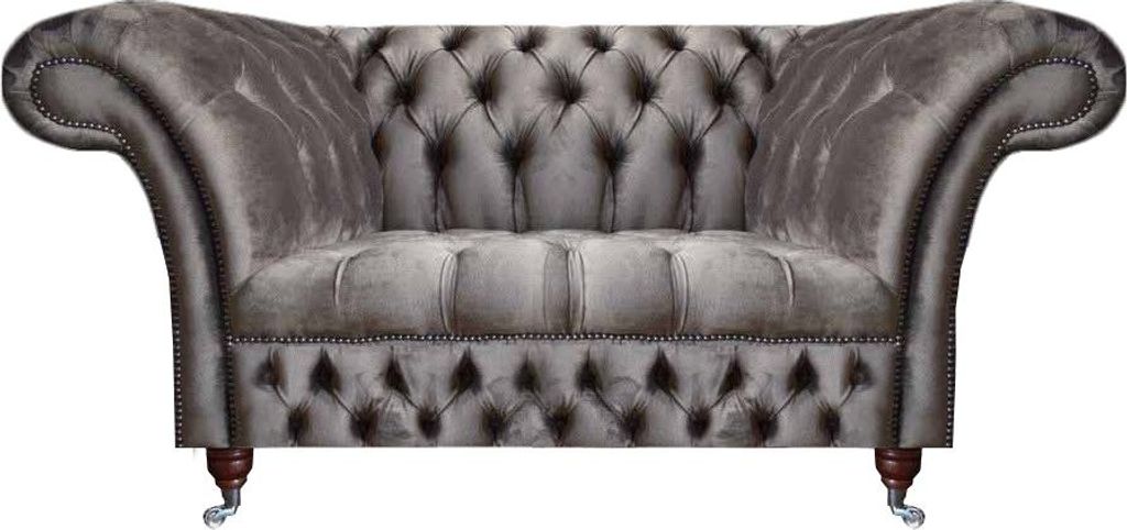 Moderne Designer Sessel Grau Chesterfield Couch Sitz Wohnzimmer