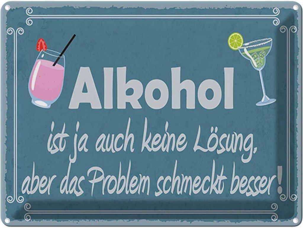vianmo Blechschild 30x40 cm Alkohol ist ja auch keine Produktbild 