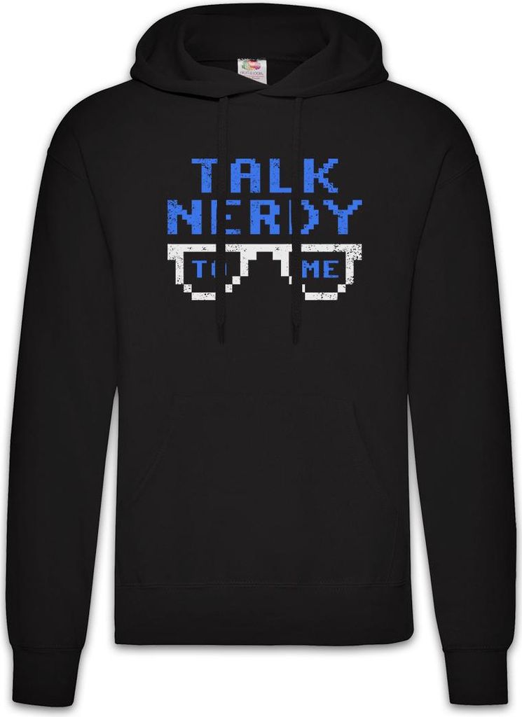 Urban Backwoods Talk Nerdy To Me, Herren Hoodie, Farbe: Schwarz, Größe: XL
