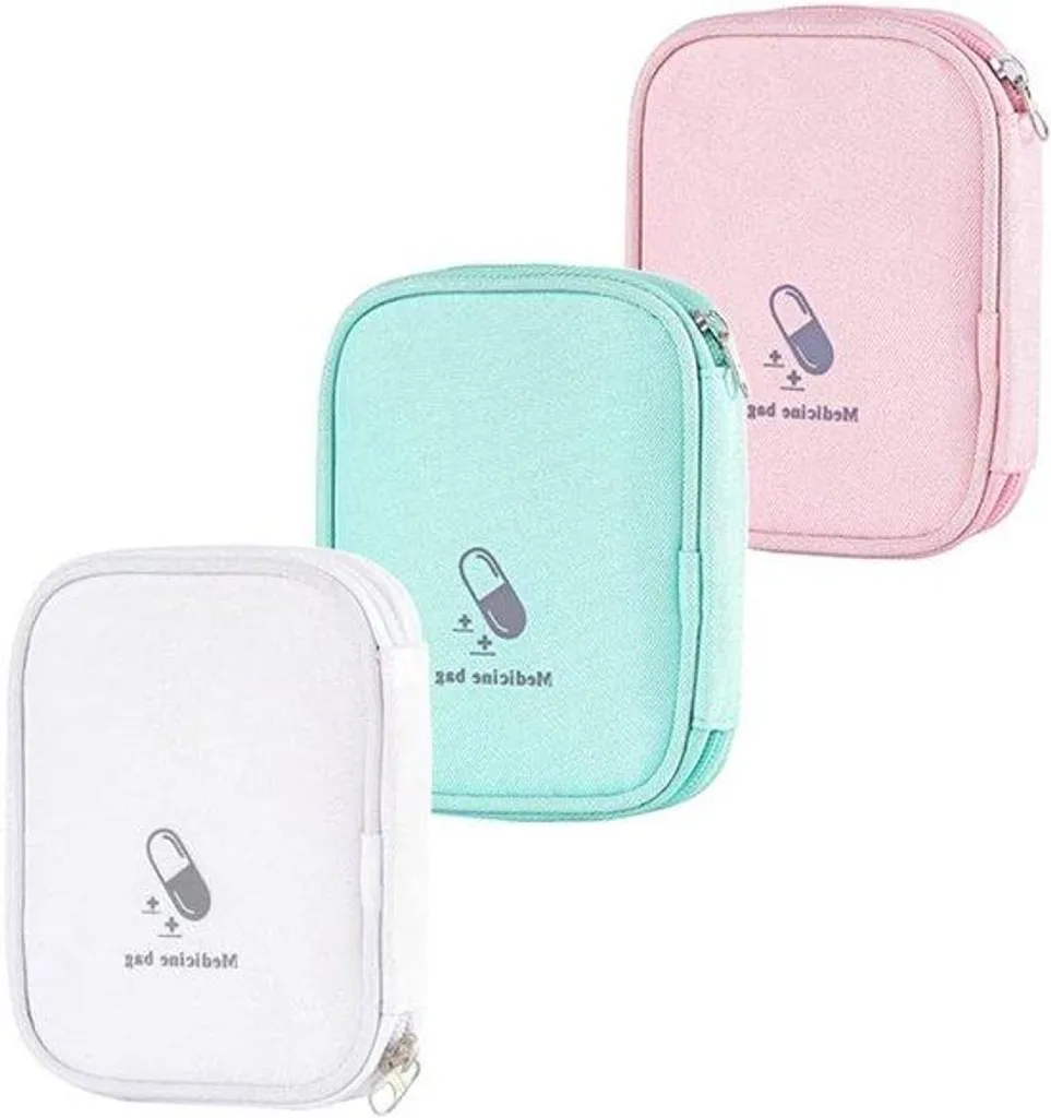 Organisateur de médicaments : lot de 3 pochettes pour soins et secours
