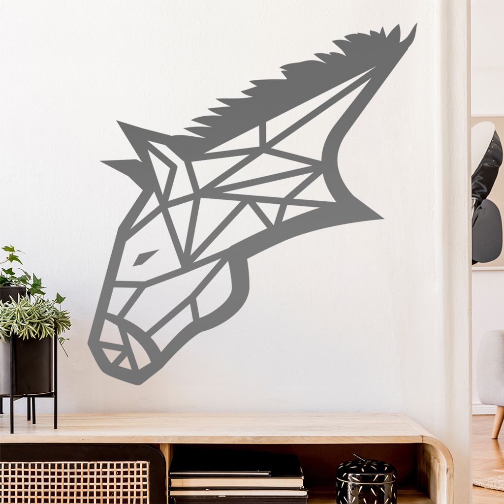 Esel Pferd Polygon Wandtattoo Wandaufkleber Wall Sticker - Dekoration, Küche, Wohnzimmer, Schlafzimmer, Badezimmer