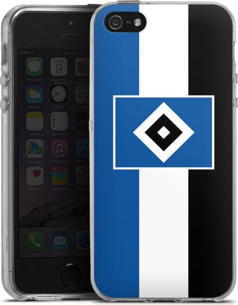 DeinDesign Handyhülle für Apple iPhone 5 Silikon Hülle Case Smartphone Schutzhülle HSV Hamburger SV Streifen