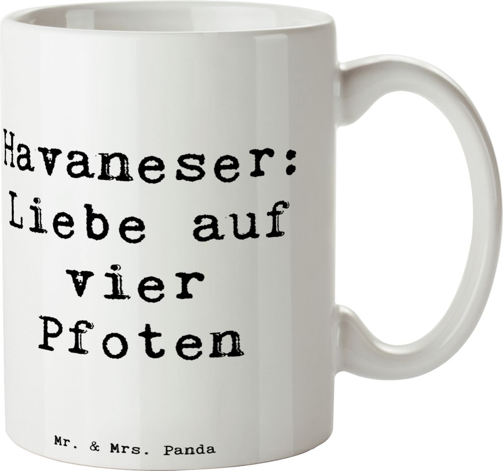 Mr. & Mrs. Panda Becher Spruch Havaneser Liebe - Weiß - Geschenk, Eigenschaften, Hunderassen, Freunde, Keramiktasse, Erziehung, Hunderasse, Tasse,...