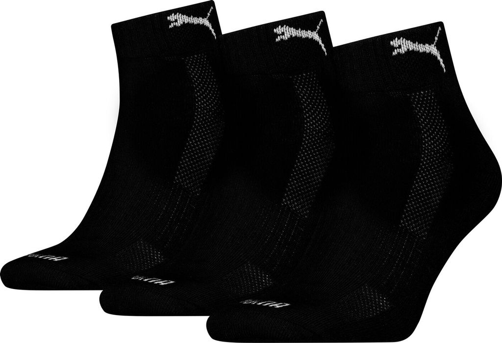 Uni Knöchelsocken mit Frottee-Sohle 3er-Pack – Schwarz – Produktbild 
