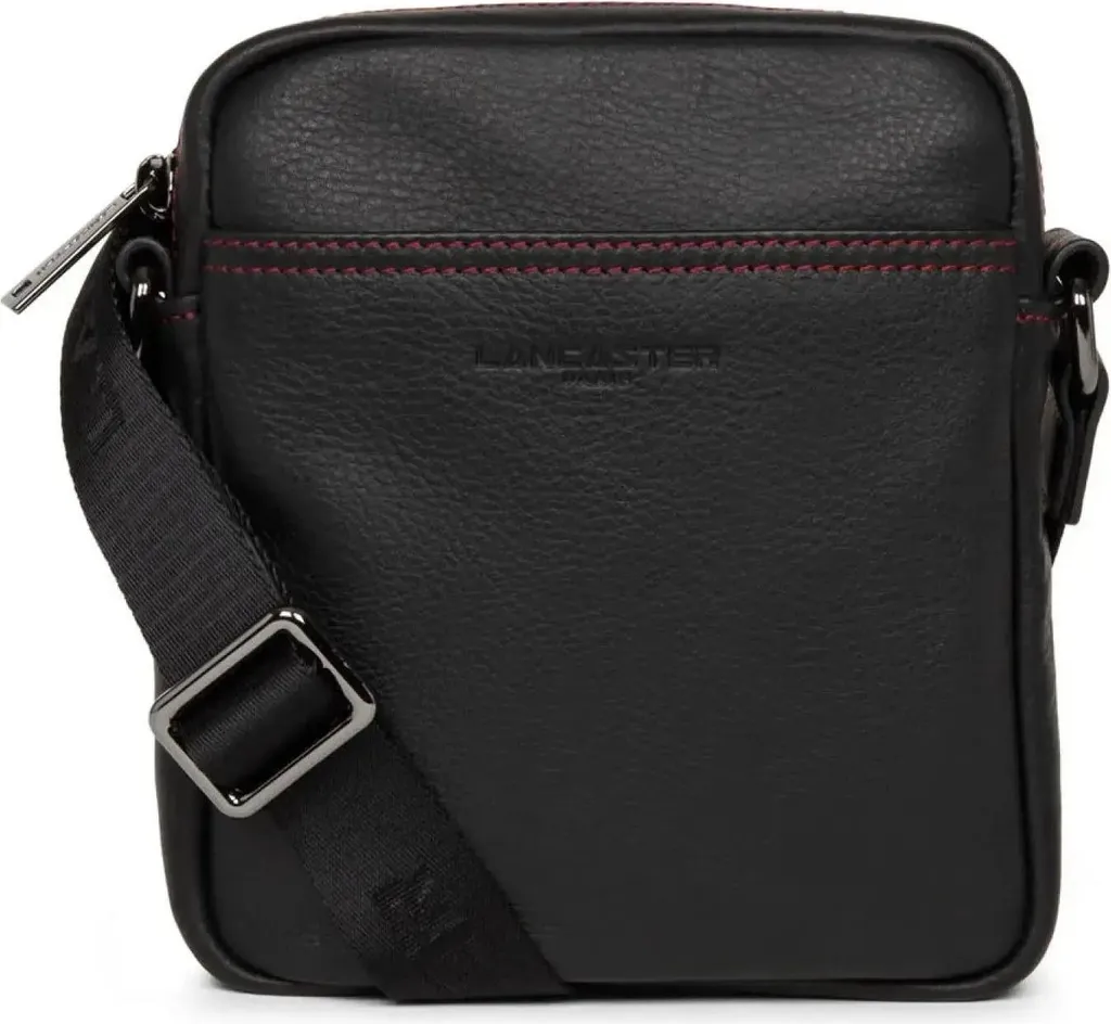 Sacoche Bandoulière Lancaster Soft Vintage en Cuir de Vachette Noir