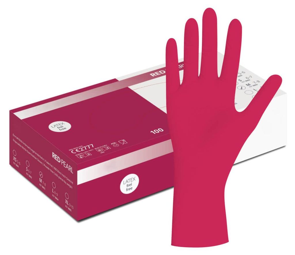 Nitrilhandschuhe Rot Gr. S | 100 Stück | Latexfreie Produktbild 