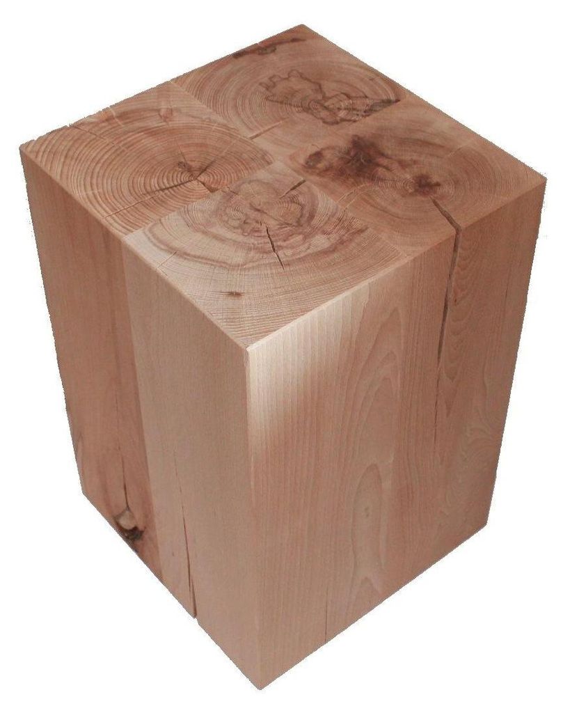 01 Sitzblock Massiv Holz Block Sitzhocker Buche 45 x 30 x Produktbild 