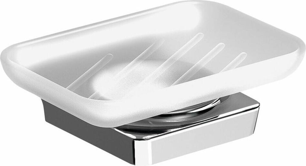 ZEN Seifenschale, Milchglas, Chrom