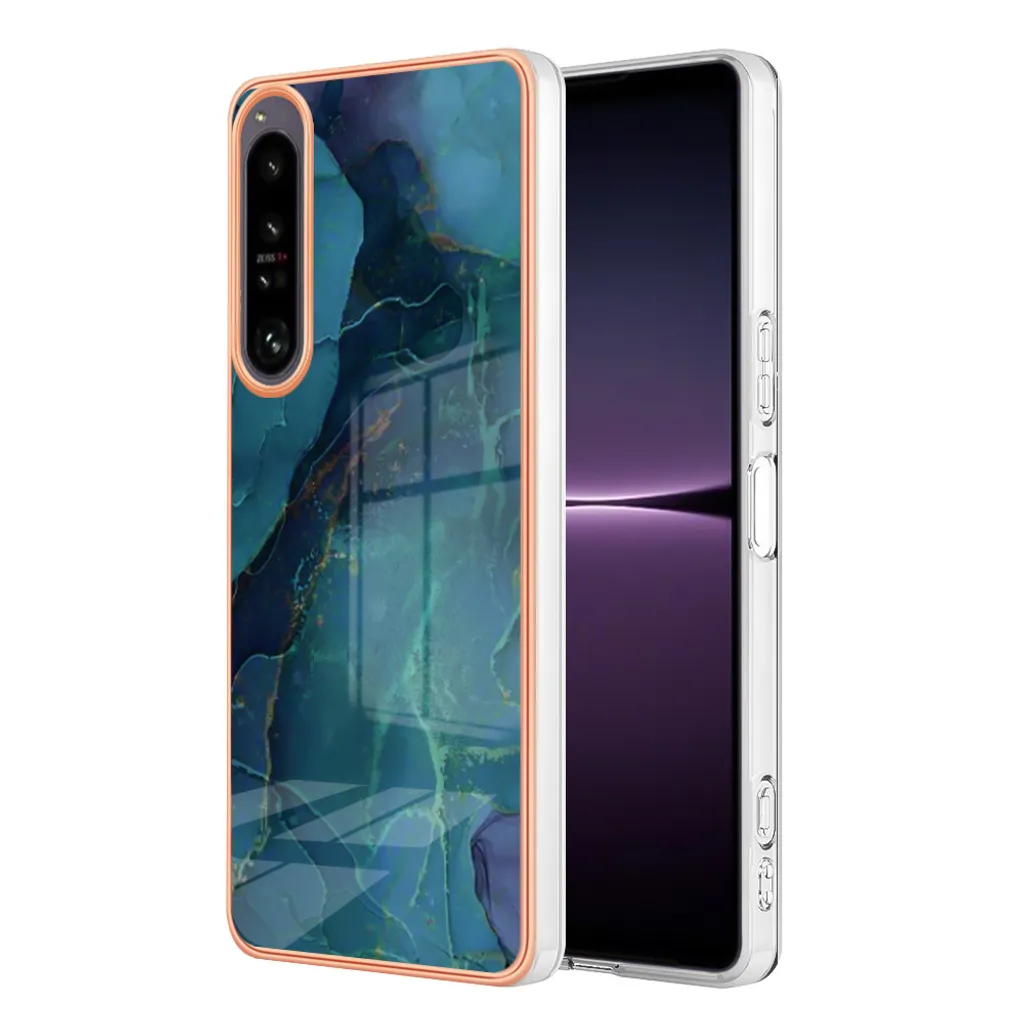 Custodia per Sony Xperia 1 IV, custodia in silicone TPU a fantasia, paraurti antiurto verde