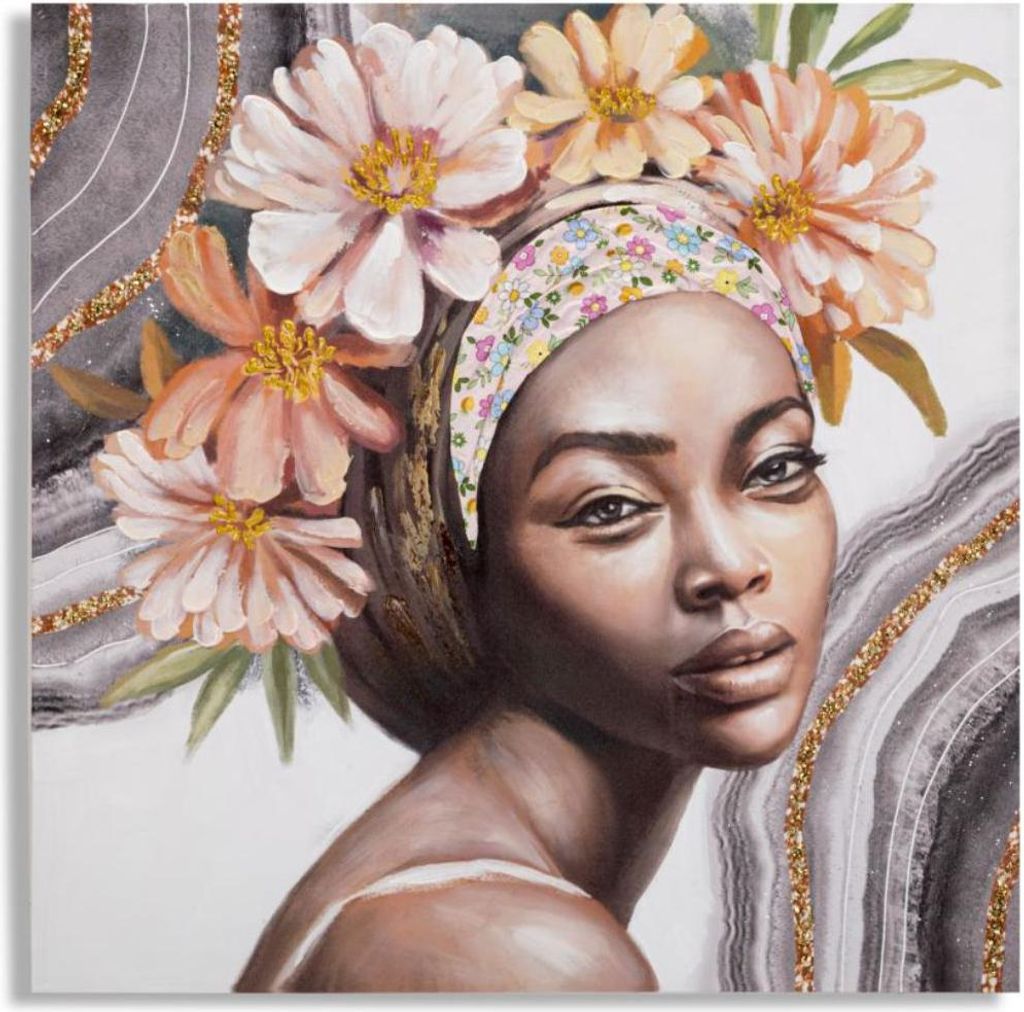 Handgemachte Wandmalerei Naomi -A- Cm 100X3X100