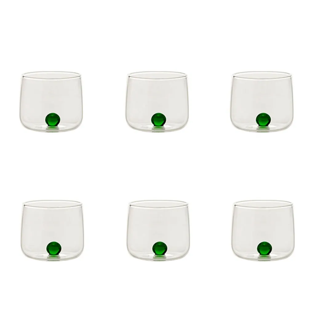 Zafferano Bilia Junior Set 6 Bicchieri Verde - Design Federico de Majo