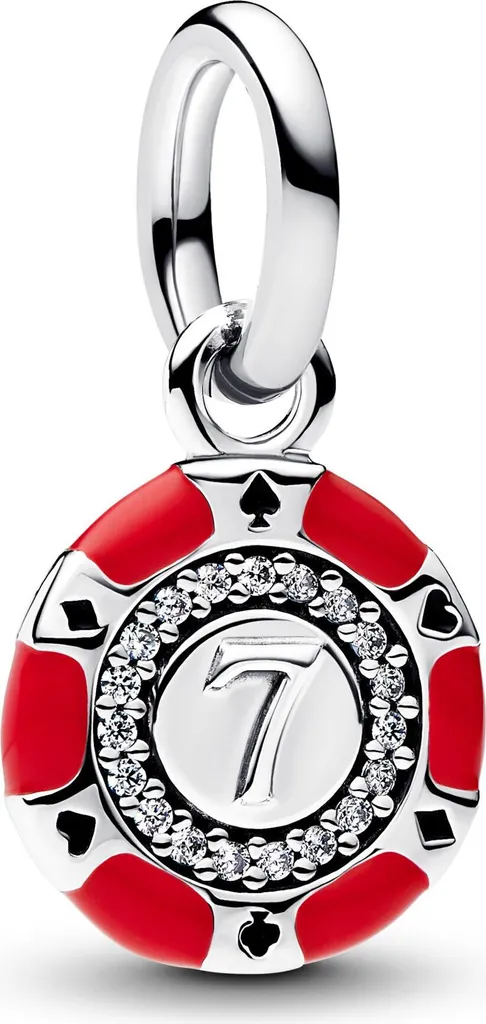 Ciondolo Pandora 793922C01 Lucky Chip Dangle Charm Argento 925