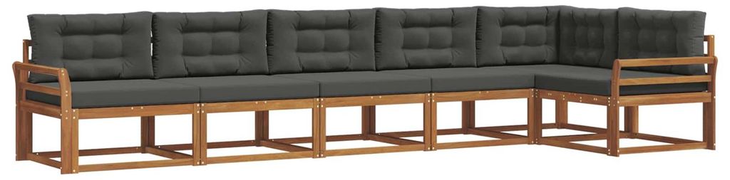 "Rabatt 2026"Outdoor-Sofa garnitur moderne - Balkonmöbel/Gartenlounge-Set - robust und langlebig - mit Kissen 6 pcs Natur und Anthrazit - Gartenso...