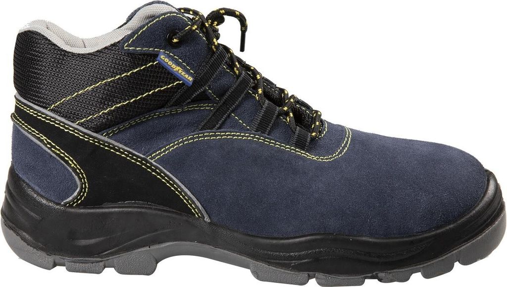 Goodyear Hohe Sicherheitsschuhe mit Metall S1P aus Wildleder Blau und Schwarz Größe 40