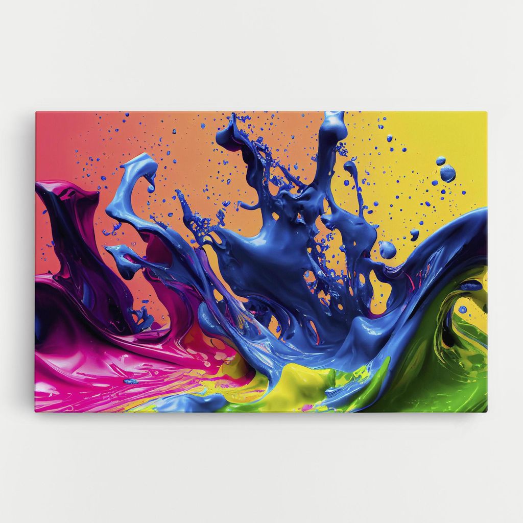 ARTHUB Leinwandbild 30x40 cm, Colorful Blue Explosion | Wohnzimmerdekoration, Hängende Bilder, Wanddekoration, Heimdekoration, Abstrakte, Lebend...