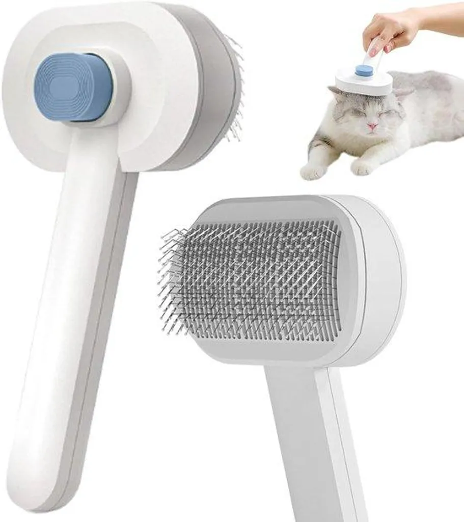 Brosse de massage à coussin d'air pour chien et chat à poils longs et courts
