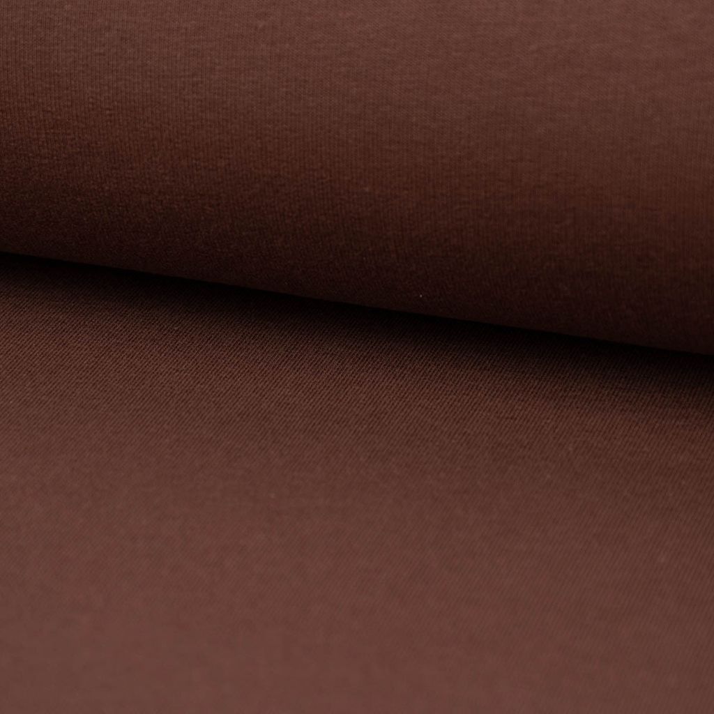 French Terry Stoff Organic Bio uni braun 1,50m Breite