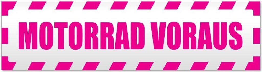 Kiwistar Motorrad voraus Motiv 1 gestreift Magnetschild Schild magnetisch - 20cm Pink - Magnetfolie für Auto PKW Kfz