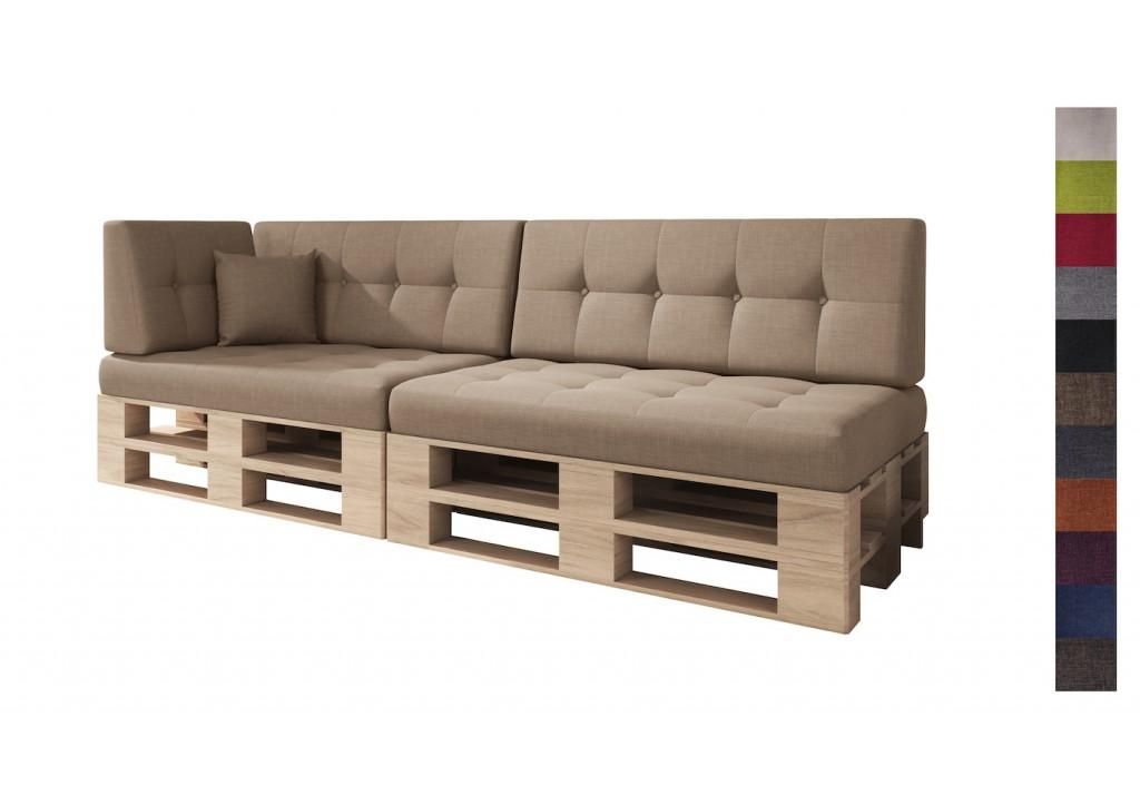 sunnypillow Palettenkissen Verona gesteppt 6er Set Sand