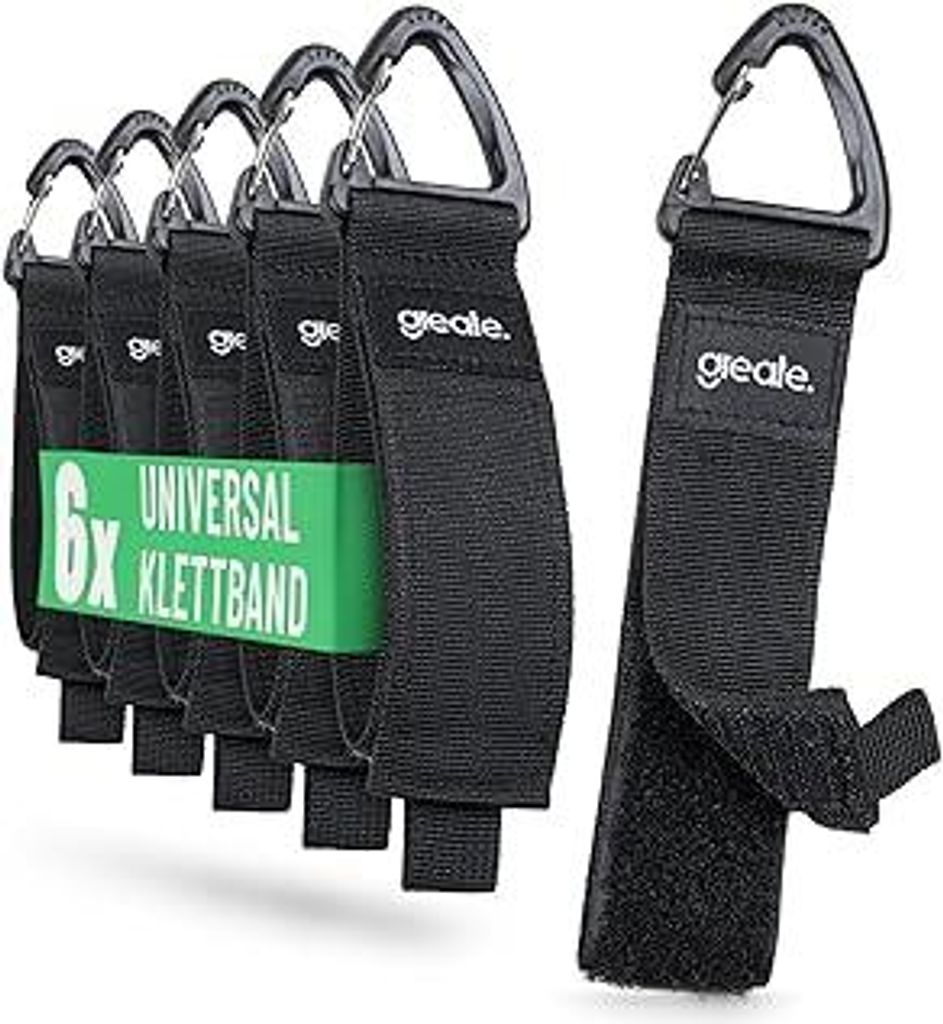 greate 6 x Verlängerungskabel Organizer & Aufhänger bis 22 kg - Klettband mit Haken für Kabel und Schläuche - ideales Werkstattzubehör