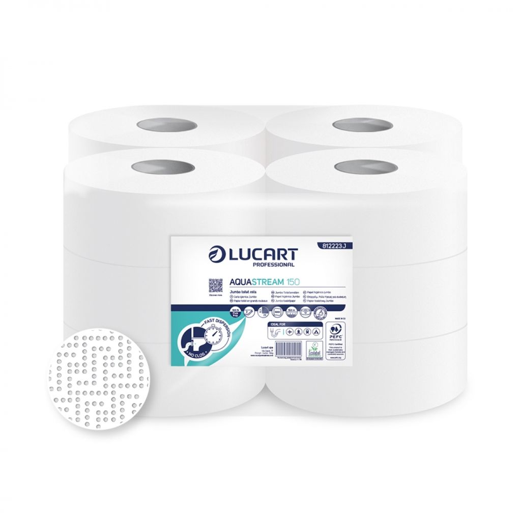 LUCART AQUASTREAM 150 -  Jumbo toaletní papír, 12 ks Obrázek produktu 