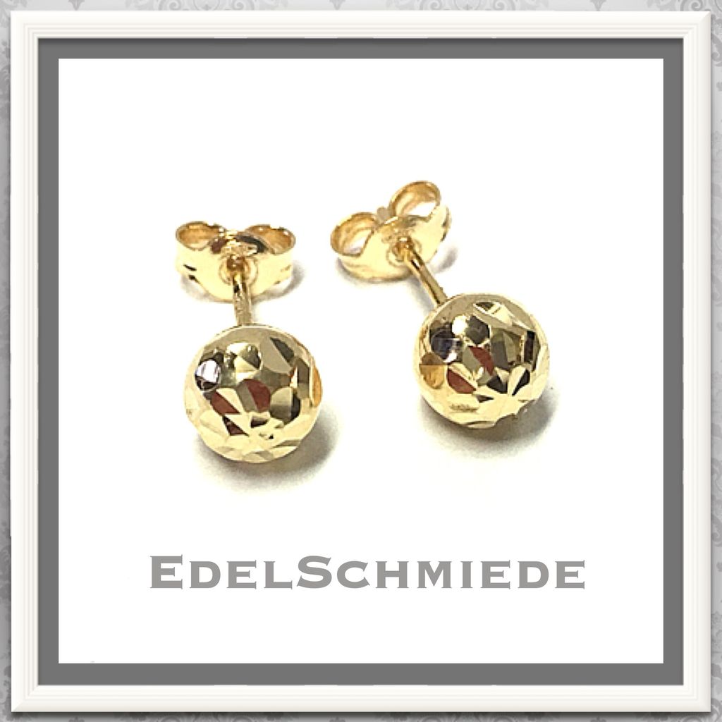 Kugelohrstecker in 585 Gold mit Diamantierung