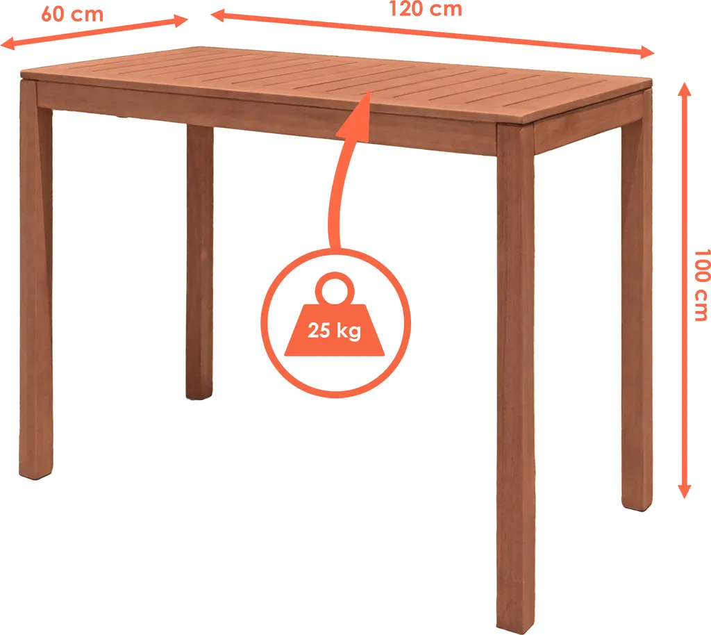 Table de bar robuste et stable en eucalyptus - Solution gain de place - 2