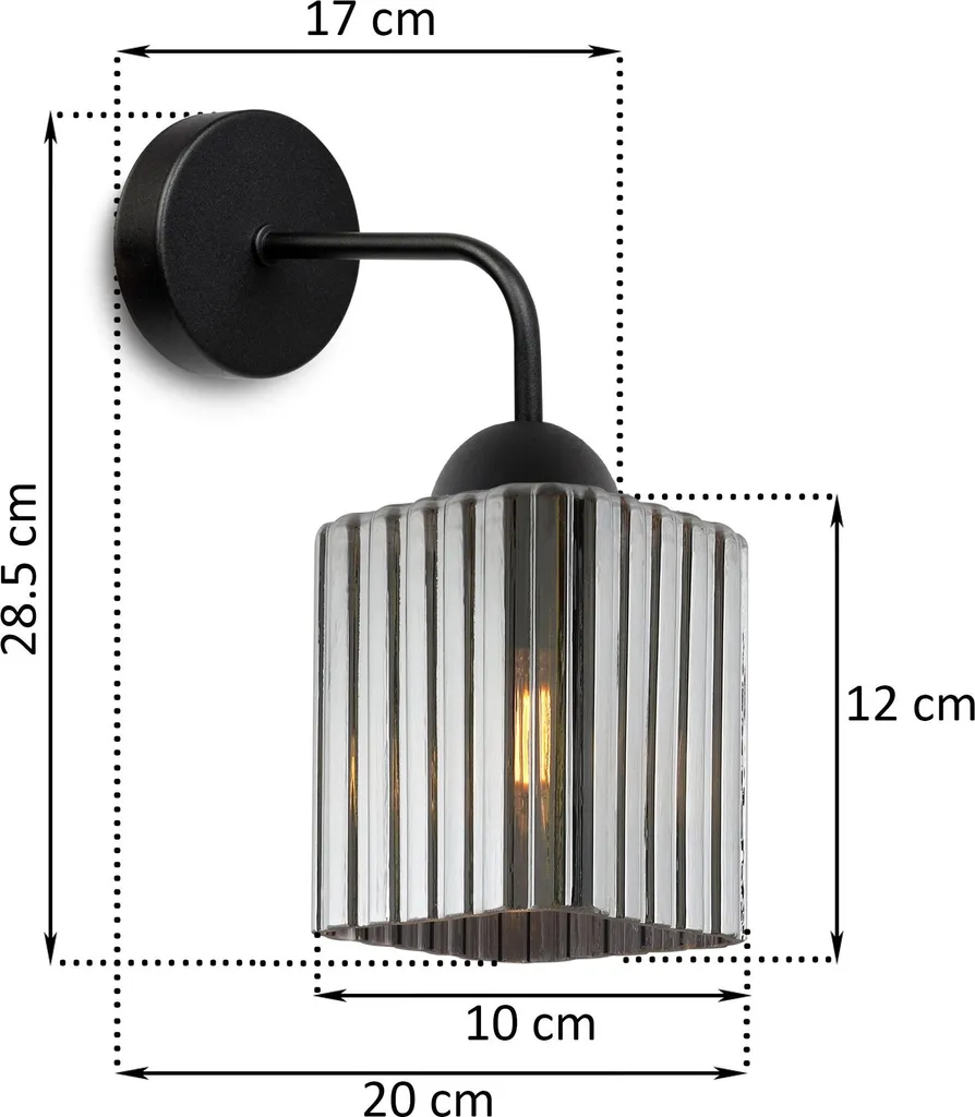 Applique design Riffle noire avec diffuseur cube graphite pour salon - 5