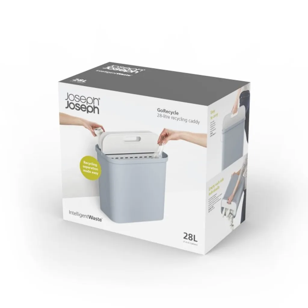 Poubelle tri sélectif GoRecycle Joseph Joseph 28L - Design compact gris