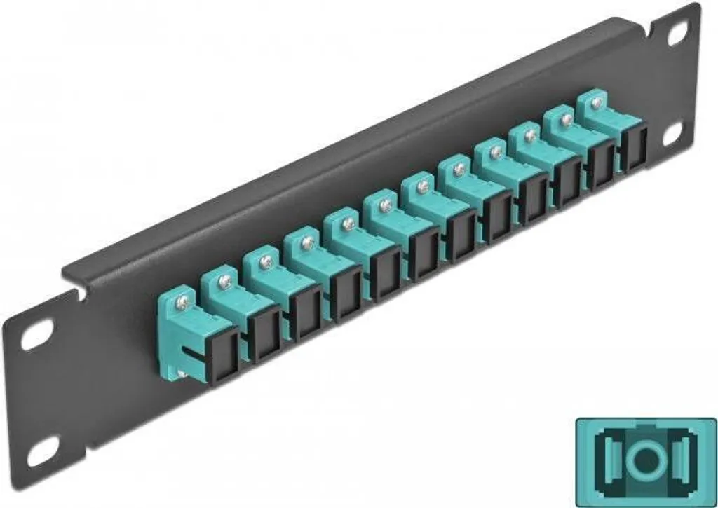 Panneau de brassage fibre optique 10" avec 12 raccords SC Simplex