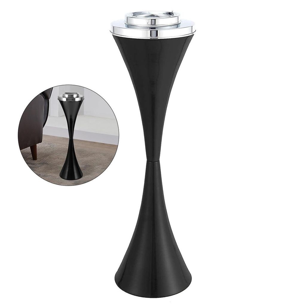 Outdoor Aschenbecher mit Deckel & Auffangbehälter, Edelstahl rostfrei, windfest, große Kapazität, inkl. Zigarettenbox, ideal für Außenbereiche