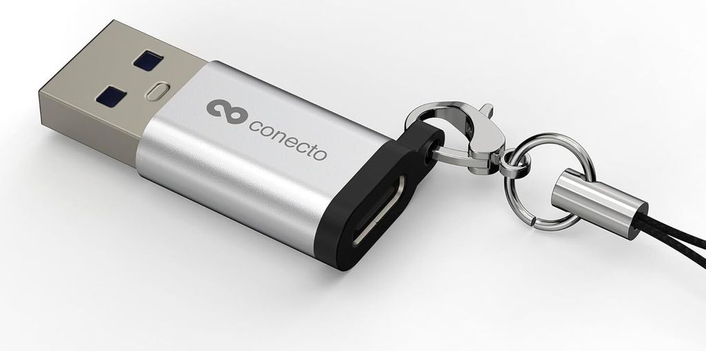 conecto USB-C auf USB-A Adapter, 480 Mbps Datenübertragung, OTG, 15W Schnellladefunktion 3A, für iPhone, Samsung Galaxy, Google Pixel uvm., Alumi...