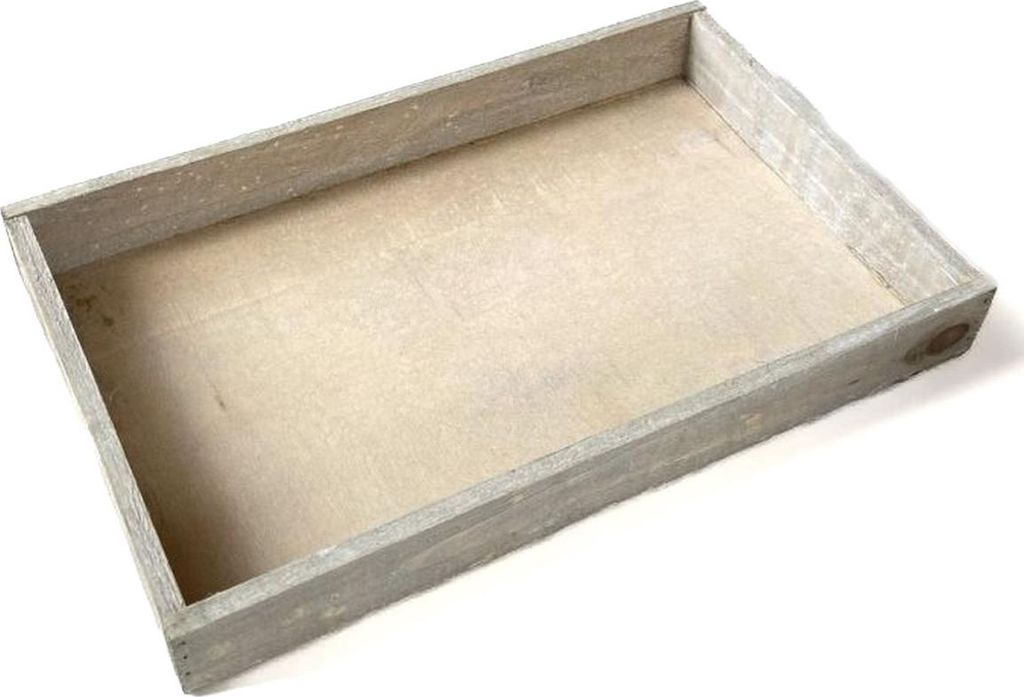 INNA-GLAS Dekotablett aus HolzMARTAL, Natur leicht gekalkt, 40x20x4cm - Deko Holztablett