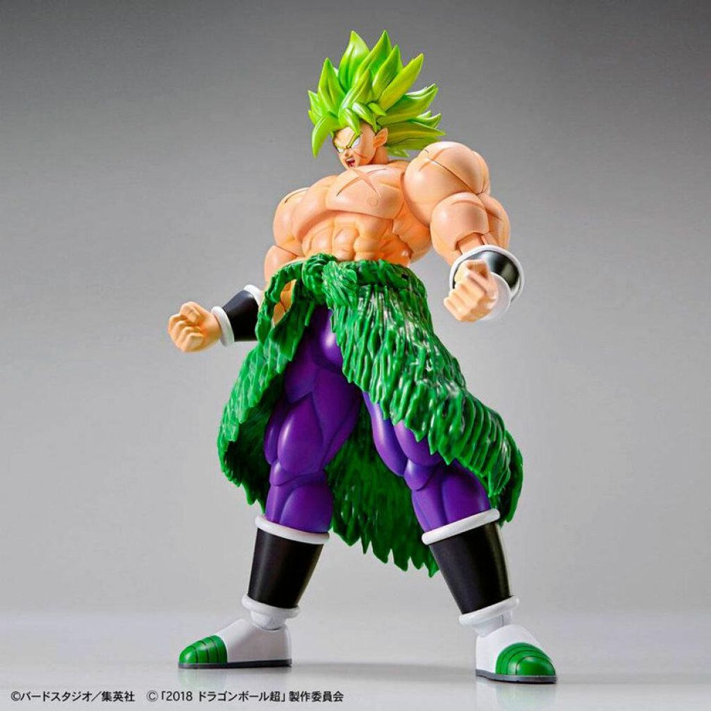 A studio shot of a Super Saiyan Broly action figure.