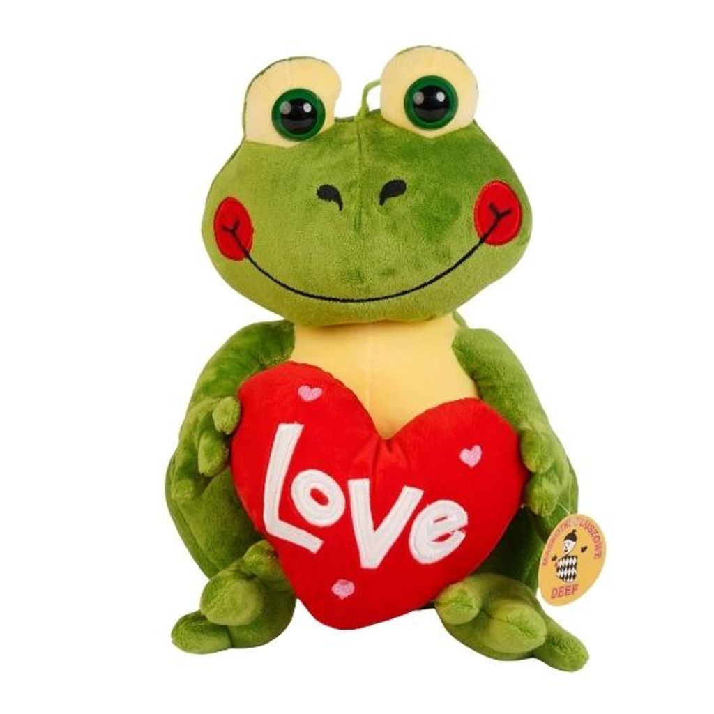 Kuschelfrosch mit Herz "Love" Plüschtier 29cm großer Frosch Valentinstag Geschenk