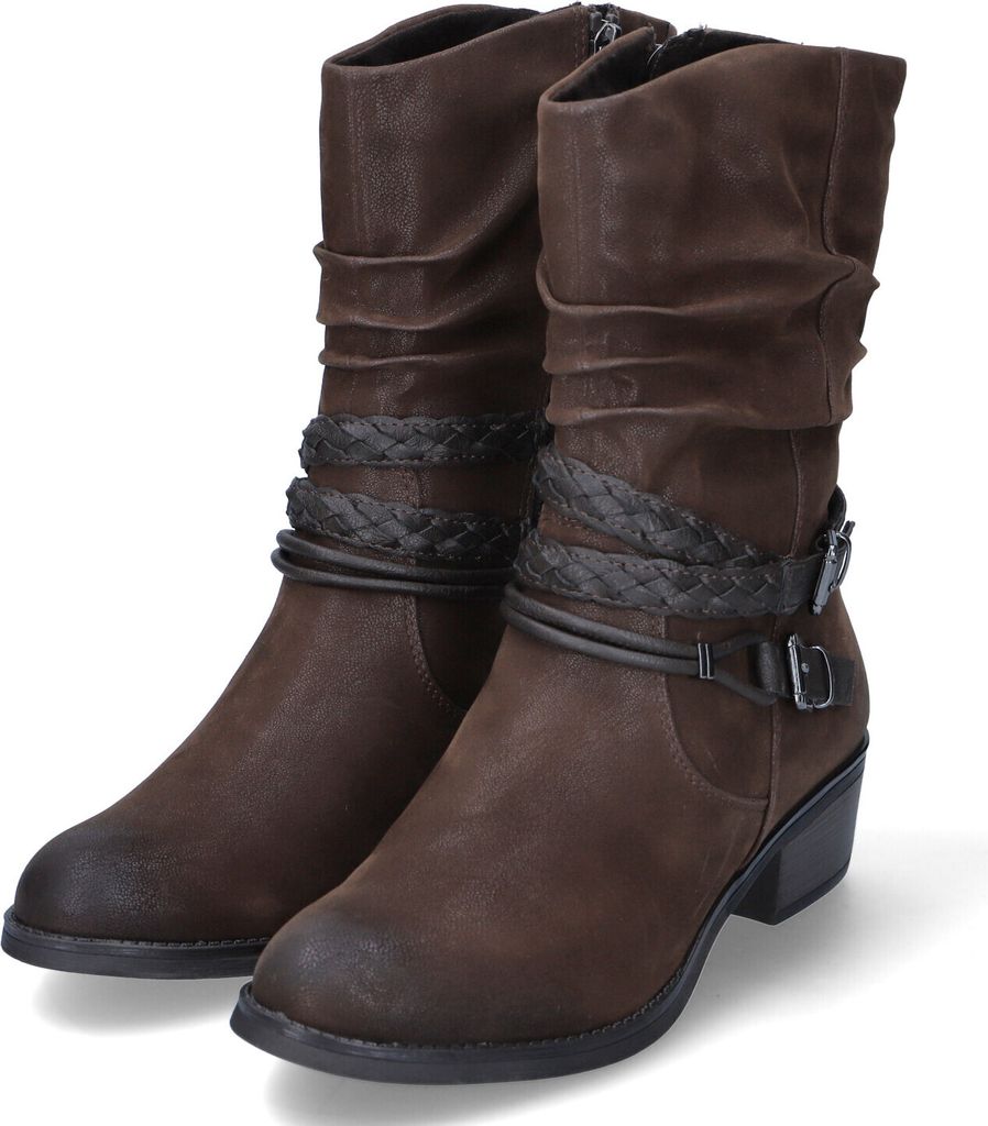 Marco Tozzi western ankle boots ladies faux leather brown Zdjęcie produktu 