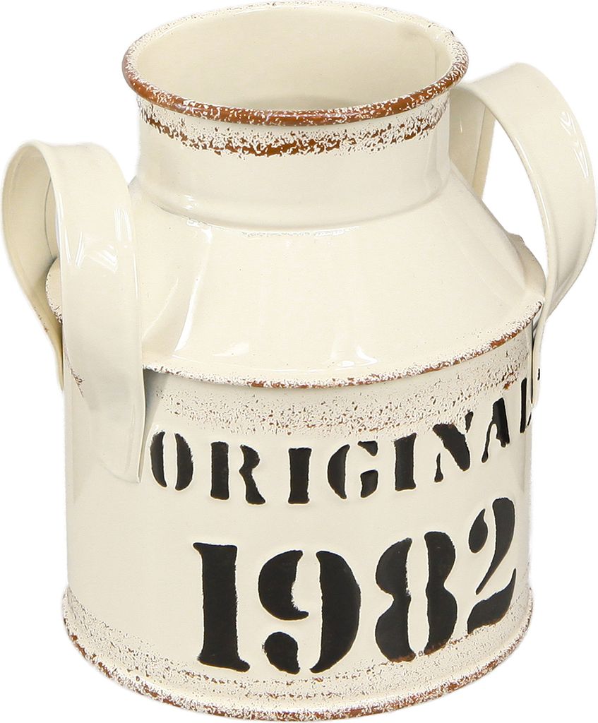 Kanne Deko Vintage Metall Creme Rost 1982 2er Set, 2 Stück