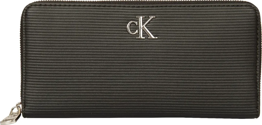 Grand Portefeuille Zippé pour Femme Calvin Klein Jeans en Simili Cuir Noir