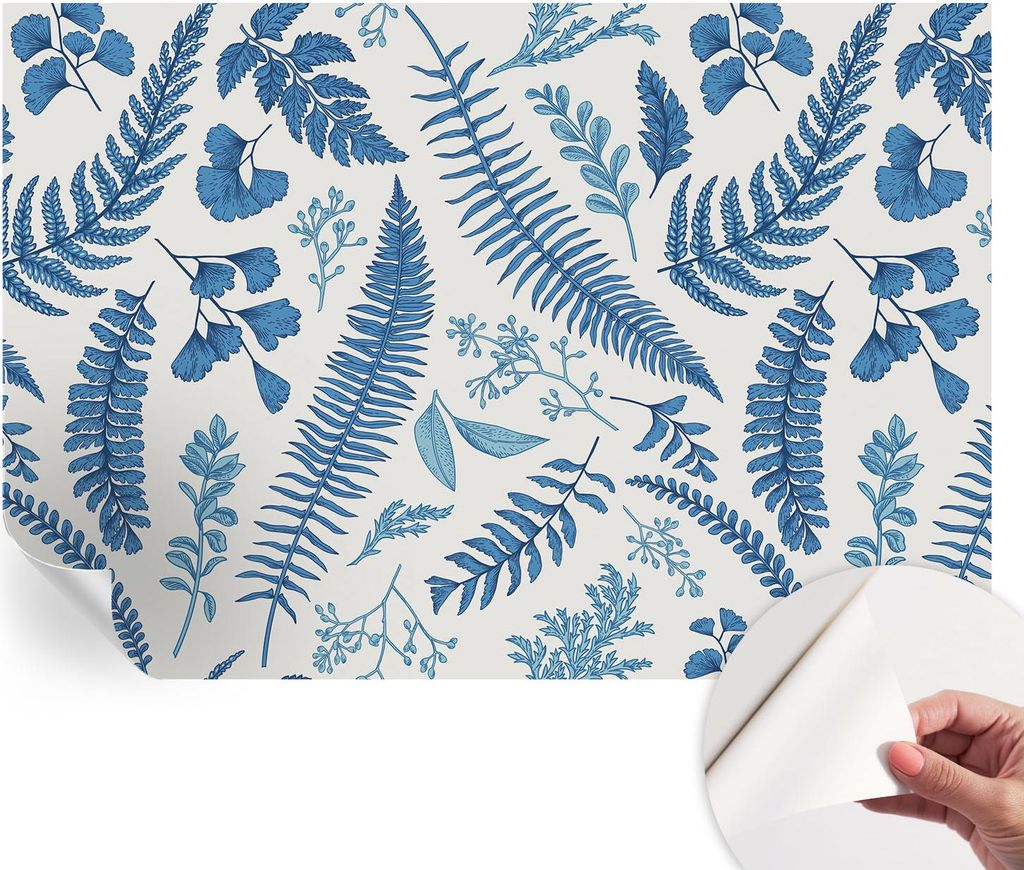 Selbstklebende Wandtapete - Dekorative Tapete für Wohnzimmer - Klebefolie für Wandbilder - Tapetenfolie für Wanddekoration - 152x104 cm - Botani...