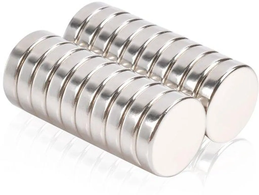 Lot de 20 aimants néodyme puissants ronds avec autocollant 3M 10x2 mm