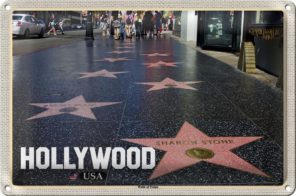 Blechschild Reise 40x30cm Hollywood USA Walk of Fame