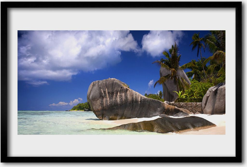 Bild 60x40 MDF-Rahmen Wandkunst Rock Beach Landschaft