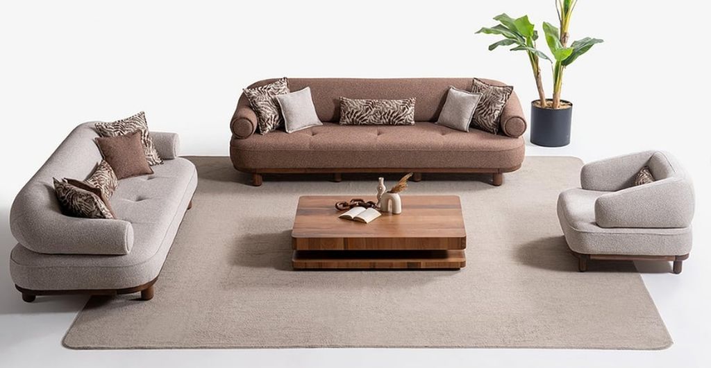 s Designer Sofaset 4+3+1 Sitzer Moderne Sofagarnitur