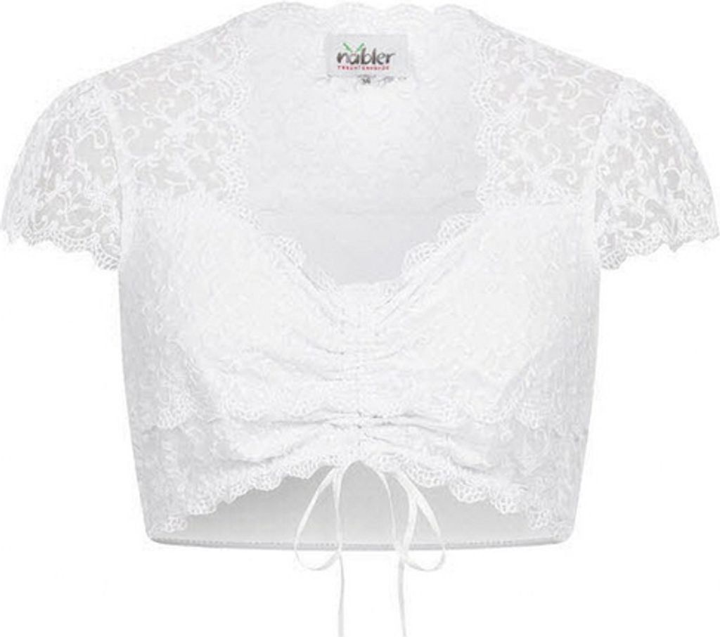 Dirndlbluse Kurzarm Lisa in Weiß von Nübler Größe 32