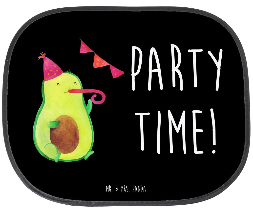 Mr. & Mrs. Panda Sonnenblende Auto Avocado Party Zeit - Schwarz - Geschenk, Hitzeschutz, Happy Birthday, Sonnenschutz Fürs, Genießen, Fenster, Ge...